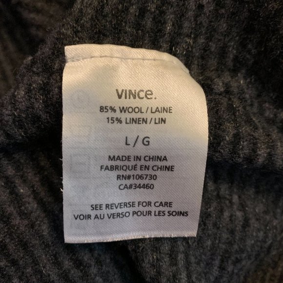 Vince Black and Dark Grey Striped Sweater - Picture 6 of 6
